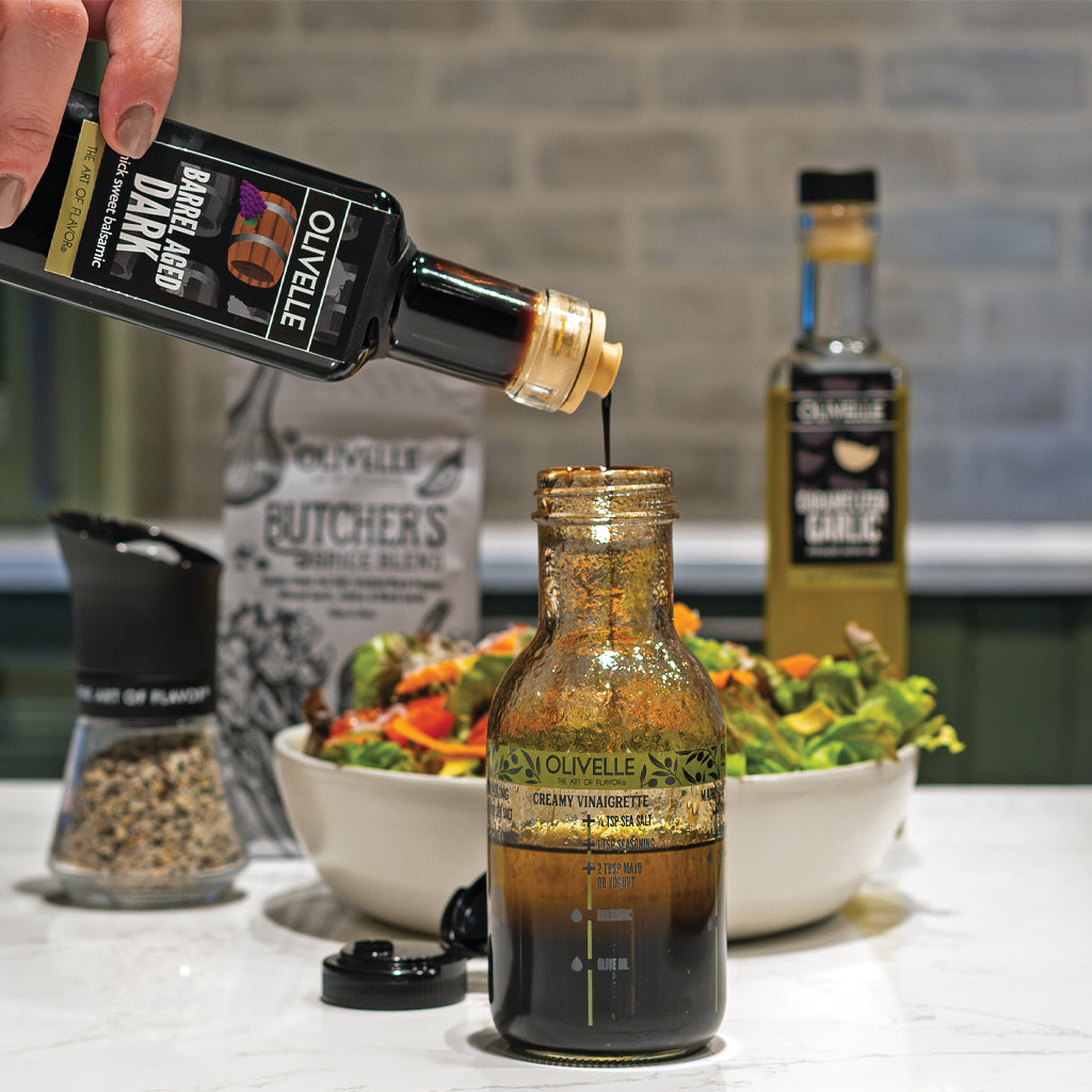 Perfekt Par med Dressing Shaker – Caramelized Garlic & Smoked Balsamico