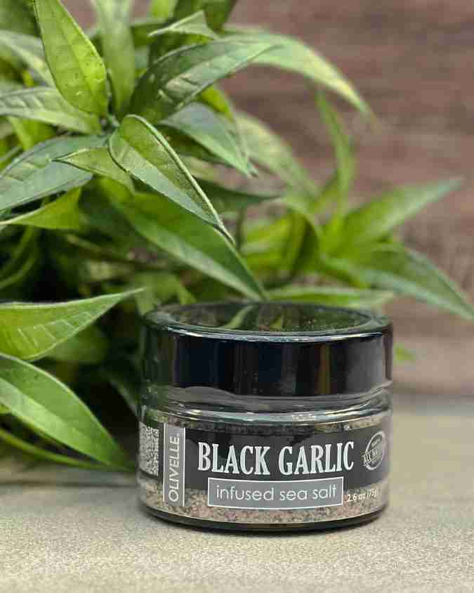 Black garlic infused sea salt