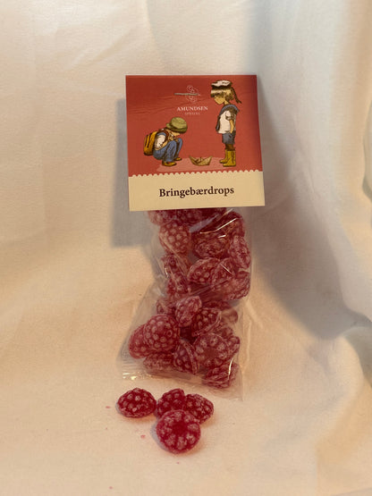 Bringebær drops