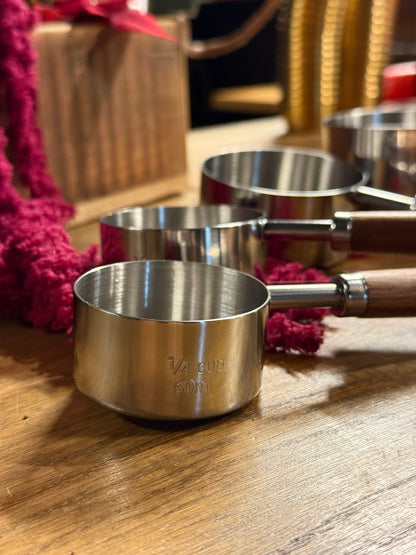 Målesett - Rustfritt & Mørk valnøtt