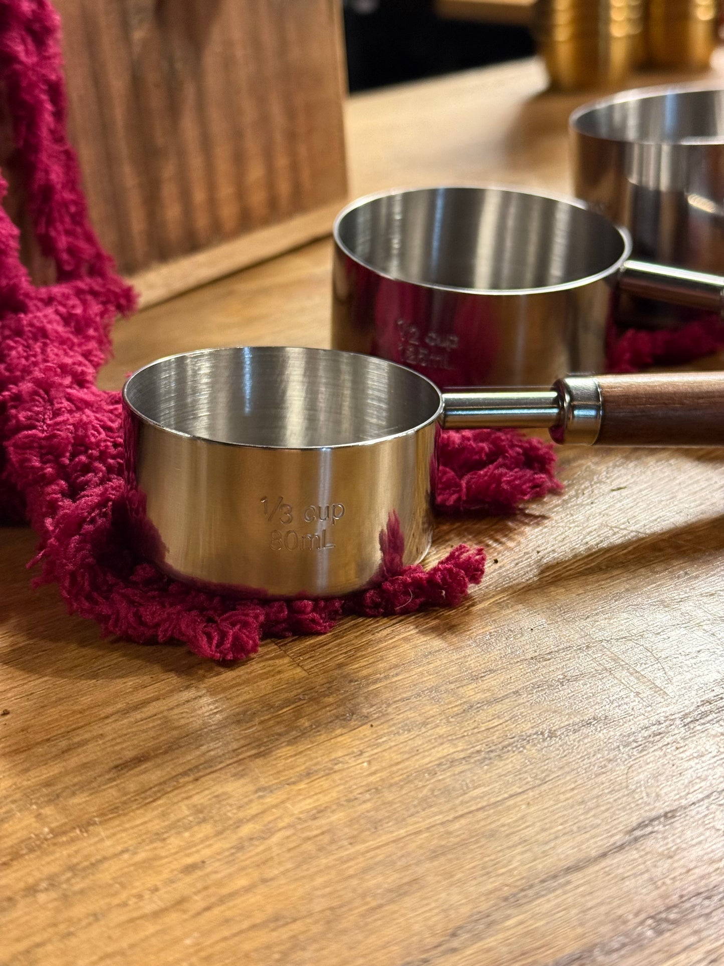 Målesett - Rustfritt & Mørk valnøtt