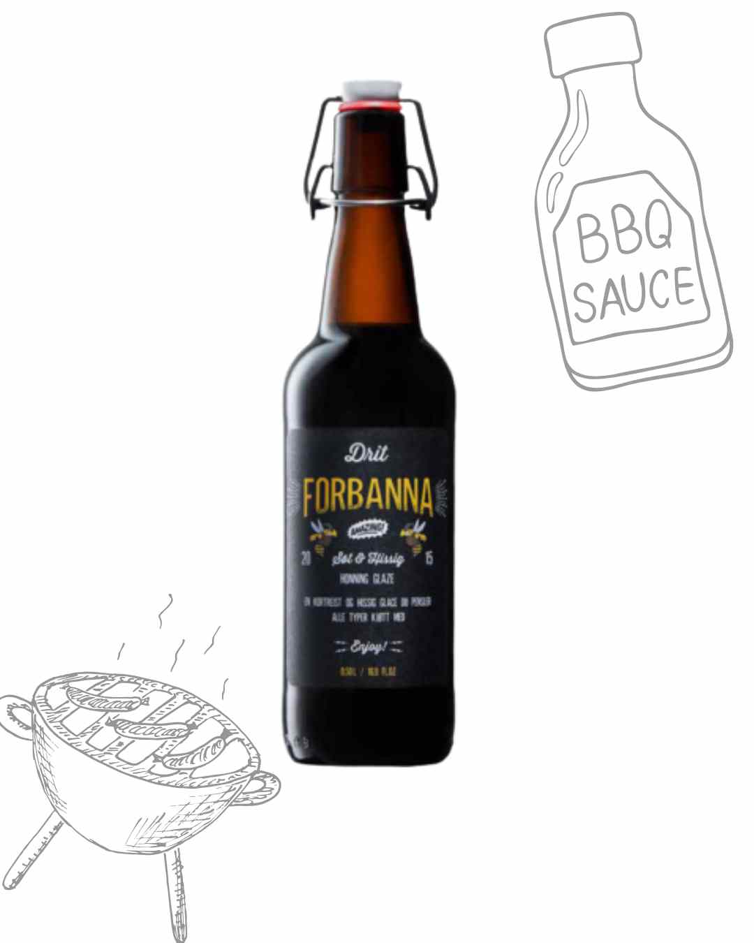 BBQ saus søt og hissig (honning glaze)