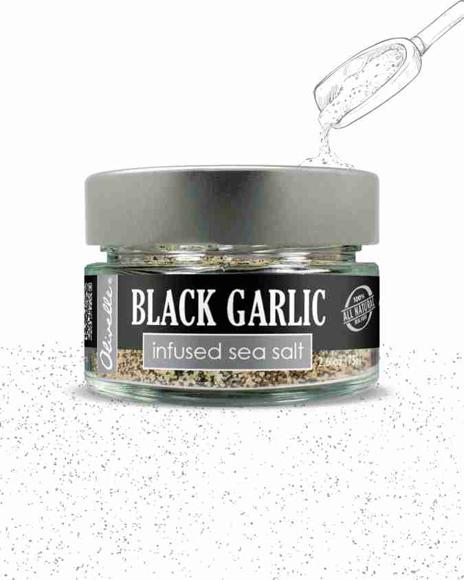 Black garlic infused sea salt