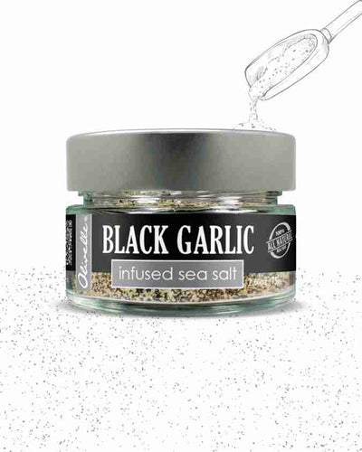 Black garlic infused sea salt