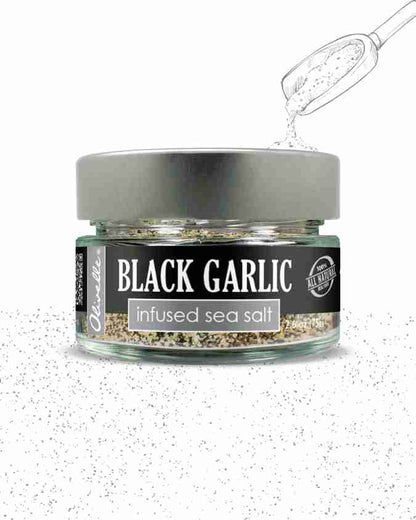 Black garlic infused sea salt