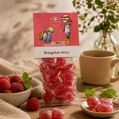 Bringebær drops