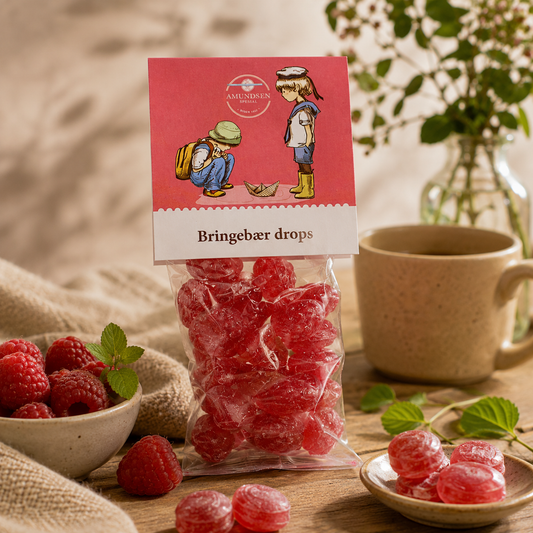 Bringebær drops