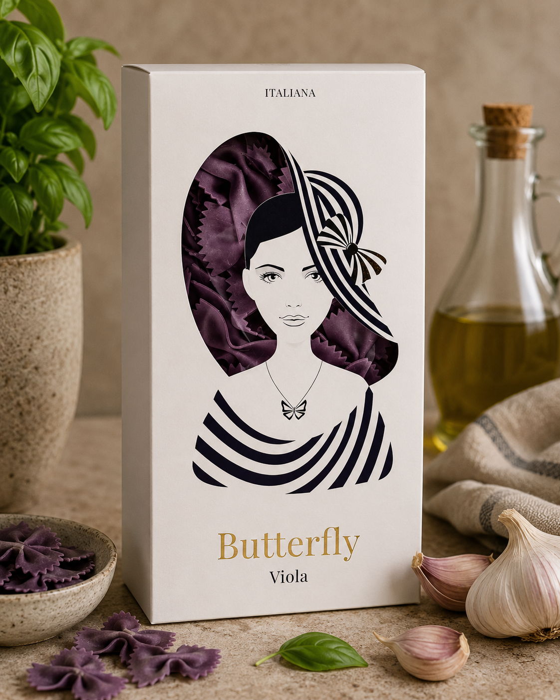 Butterfly Viola - fiolett farfalle-pasta