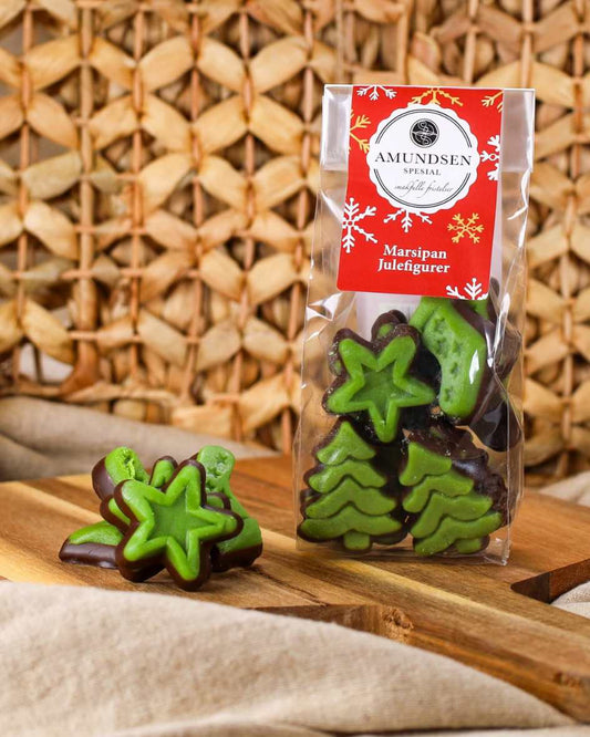 Amundsen Juletre med marsipan og mørk sjokolade