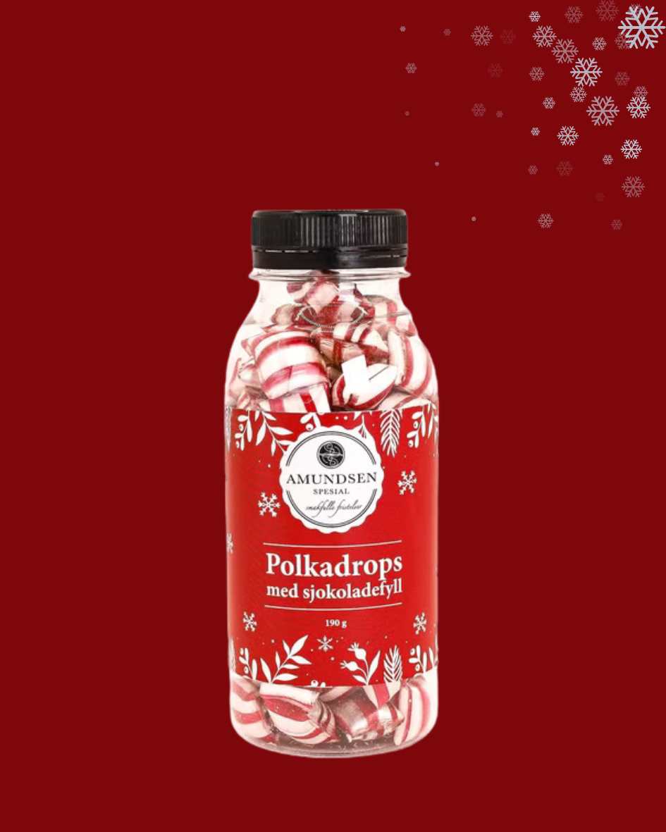 Klassisk jul: Polkadrops m/sjokoladefyll