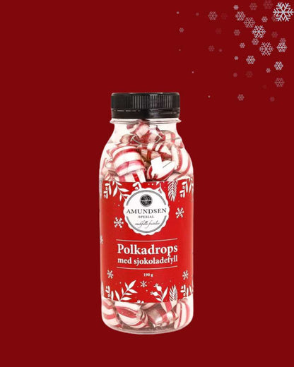 Klassisk jul: Polkadrops m/sjokoladefyll